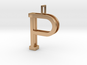 letter P monogram pendant in Polished Bronze