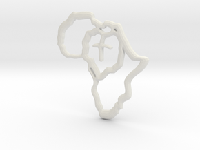 African Heart in White Natural Versatile Plastic