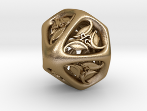 Tengwar Elvish D% (Numbered 00-90) in Polished Gold Steel