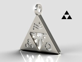 Zelda-Triforce Pendant in Polished Silver