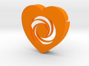 Heart shape DuoLetters print O in Orange Processed Versatile Plastic