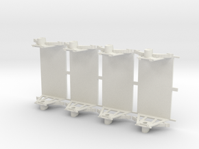 LNWR W irons for two timber trucks in White Natural Versatile Plastic