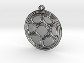 Abstract circle pendant in Fine Detail Polished Silver