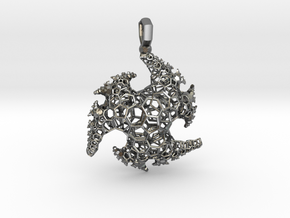 indra Fractal Pendant in Polished Silver