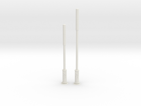 Small Cell Wireless Network Poles 1/64th Scale in White Natural Versatile Plastic