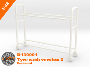 OMCD430004 Tyre rack version 2 (1/43) in White Processed Versatile Plastic