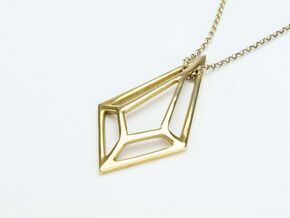 Geometric necklace in Polished Brass