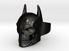 Batman Skull Ring Shapeways (Size 8 US) in Matte Black Steel