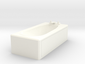 Miniature Dollhouse Bathtub in White Processed Versatile Plastic: 1:24