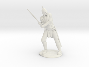 Knight Miniature in White Natural Versatile Plastic: 28mm