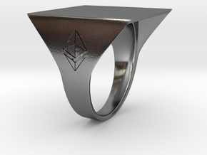 Ethereum influencer Ring in Polished Silver