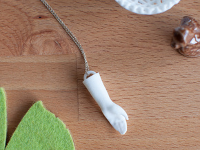 High Five Necklace in White Processed Versatile Plastic