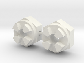 Schumacher hex adaptor - 10mm castle x 12mm x 5mm in White Natural Versatile Plastic