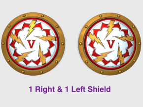 Storm Legion V - Round Power Shields (L&R) in Tan Fine Detail Plastic: Small