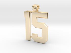 Number 15 in 14k Gold Plated Brass