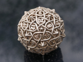 Multiplicitous d20 in Polished Bronzed-Silver Steel