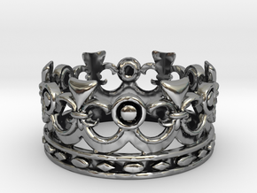 Kings crown ring in Antique Silver