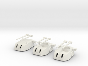 1/96 HMS Exeter 1942 Turret SET x3 in White Natural Versatile Plastic