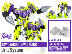 Bonecrusher+Scavenger CW [Devastator Drill System] in White Natural Versatile Plastic