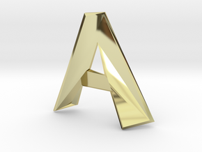 Distorted letter A no ring in 18k Gold Plated Brass