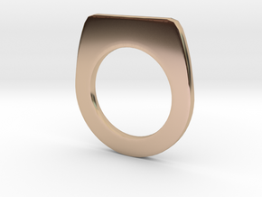 Thin Signet Ring  in 14k Rose Gold Plated Brass: Small