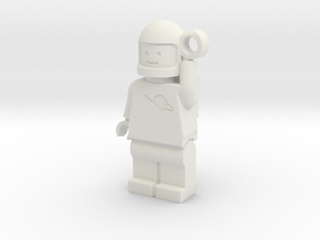 MiniFig Classic Space Keychain Mirror in White Natural Versatile Plastic
