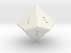 All Ones Solid D10 (ones) in White Natural Versatile Plastic
