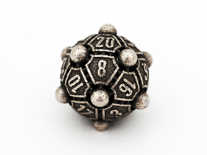 Nucleus D20 in Polished Bronzed Silver Steel