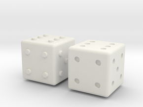 Lego Dice in White Natural Versatile Plastic