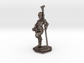 elven healer 39mm miniature in Polished Bronzed Silver Steel