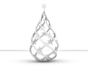 Water Drop - Christmas Tree Ornament in White Natural Versatile Plastic