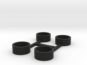 4 x Reifen 19 Zoll in 1 87 in Black Natural Versatile Plastic: 1:87 - HO