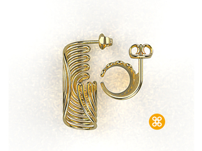 Tsakh Bold - Stud Earrings in 14k Gold Plated Brass