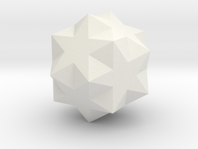 Small Ditrigonal Icosidodecahedron in White Natural Versatile Plastic