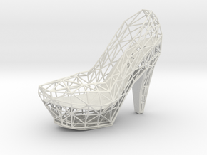 Left Wireframe High Heel in White Natural Versatile Plastic