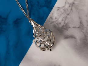 Convoluted Pendant in Polished Silver