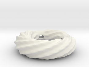 Twirly ring pendant (thick walls) in White Natural Versatile Plastic