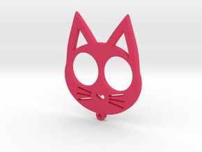 Cat Keychain in Pink Processed Versatile Plastic