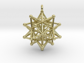 Stellated Icosahedron Merkaba Pendant in 18k Gold Plated Brass