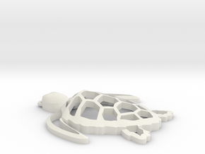 Sea turtle ornament Final in White Natural Versatile Plastic