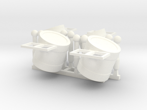 4 x Drums in White Processed Versatile Plastic: d3