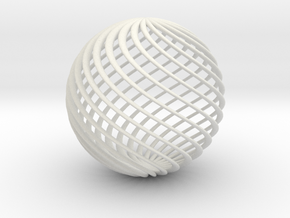 Twisted Ball in White Natural Versatile Plastic