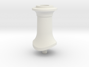 HO LBSCR E4 Capped Tall Chimney in White Natural Versatile Plastic