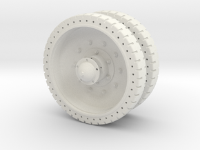 1/10 T34-roadwheel_dished_with_tire in White Natural Versatile Plastic