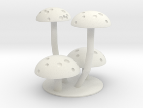 Mushroom Tree 4 in White Natural Versatile Plastic