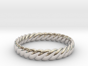 wide twisted stacker in Rhodium Plated Brass: 9.5 / 60.25
