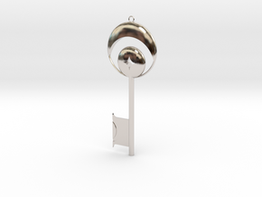 Disneyland Dream Key (Vertical) in Rhodium Plated Brass: Small