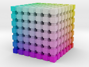 RGB Color Cube: 1 inch in Natural Full Color Nylon 12 (MJF)