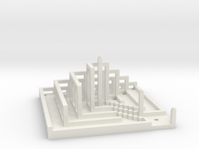 2:1 Base-to-Height Ratio - Pyramidal Labyrinth in White Natural Versatile Plastic: Small