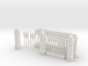 Iron Fence Kit #1 in White Natural Versatile Plastic